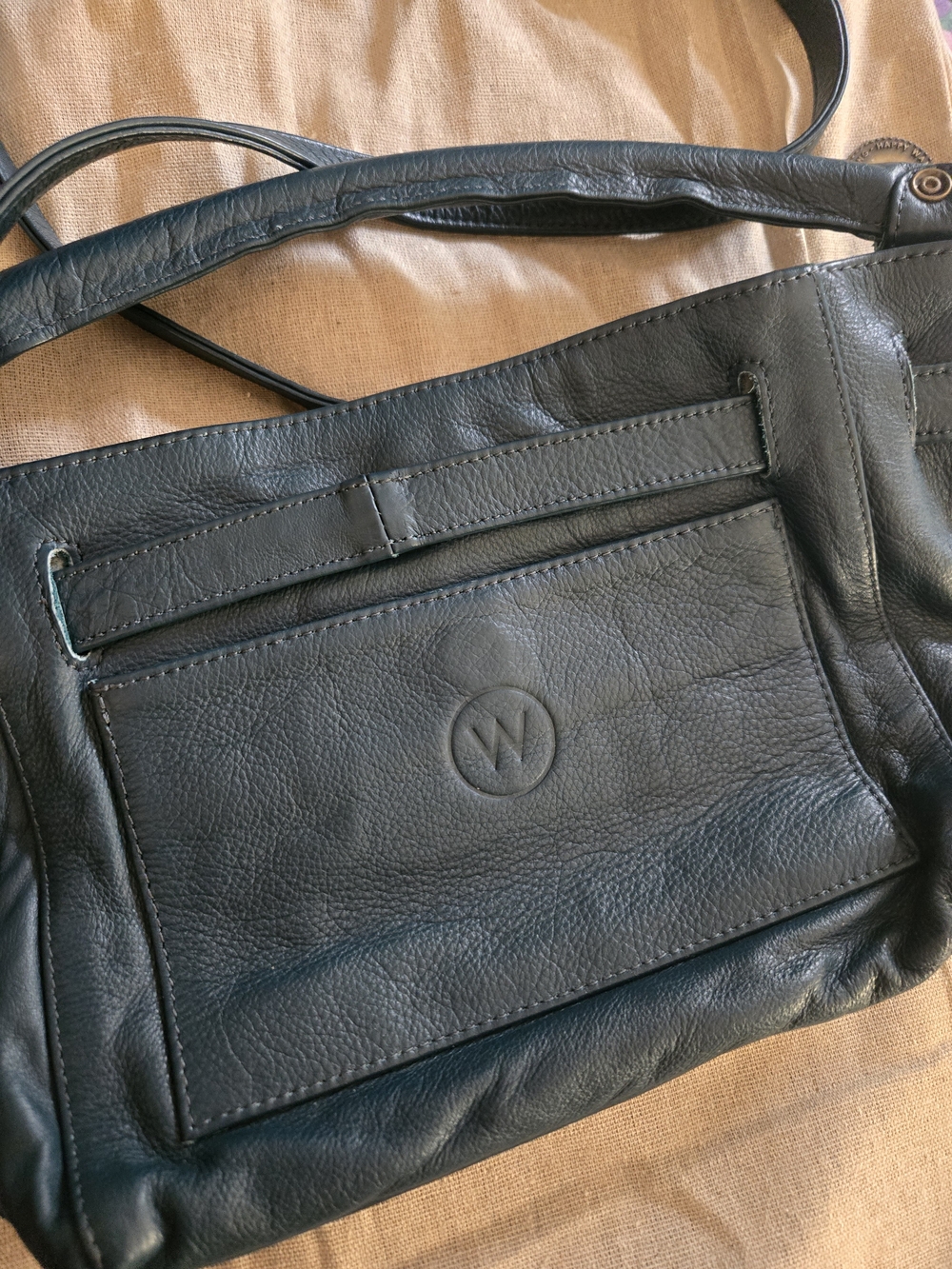 Wanderers Travel Co. Teal Leather Crossbody Bag with Adjustable Strap - Picture 4 of 4